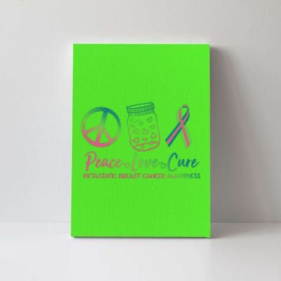 Peace Love Cure Metastatic Breast Cancer Awareness Canvas