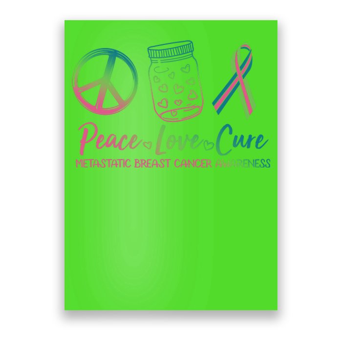 Peace Love Cure Metastatic Breast Cancer Awareness Poster