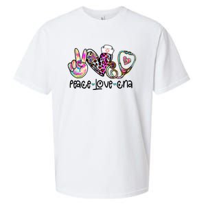 Peace Love Cna Leopard Heart Stethoscope Nursing Nurse Life Sueded Cloud Jersey T-Shirt