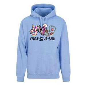 Peace Love Cna Leopard Heart Stethoscope Nursing Nurse Life Unisex Surf Hoodie