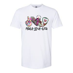 Peace Love Cna Leopard Heart Stethoscope Nursing Nurse Life Softstyle CVC T-Shirt