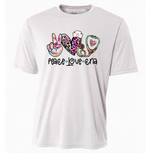 Peace Love Cna Leopard Heart Stethoscope Nursing Nurse Life Cooling Performance Crew T-Shirt