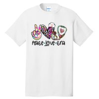 Peace Love Cna Leopard Heart Stethoscope Nursing Nurse Life Tall T-Shirt