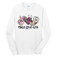 Peace Love Cna Leopard Heart Stethoscope Nursing Nurse Life Tall Long Sleeve T-Shirt