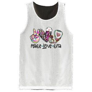 Peace Love Cna Leopard Heart Stethoscope Nursing Nurse Life Mesh Reversible Basketball Jersey Tank