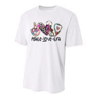 Peace Love Cna Leopard Heart Stethoscope Nursing Nurse Life Performance Sprint T-Shirt