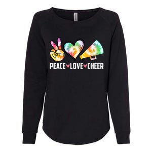 Peace Love Cheer Cheerleading Tie Dye Cheerleader Gift Womens California Wash Sweatshirt