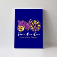 Peace Love Cure Sunflower Pancreatic Cancer Awareness Gift Canvas