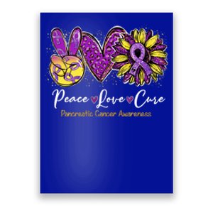 Peace Love Cure Sunflower Pancreatic Cancer Awareness Gift Poster