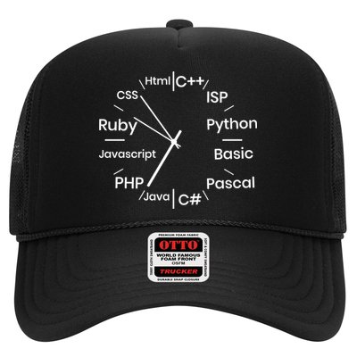 Programming Language Clock Computer Phyton Java Ruby C++ Trucker Hat