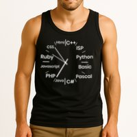 Programming Language Clock Computer Phyton Java Ruby C++ Tank Top
