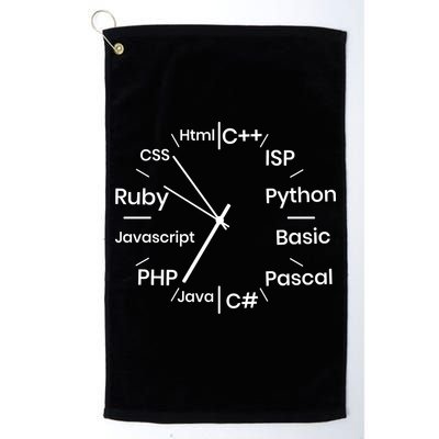 Programming Language Clock Computer Phyton Java Ruby C++ Golf Towel