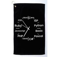 Programming Language Clock Computer Phyton Java Ruby C++ Golf Towel