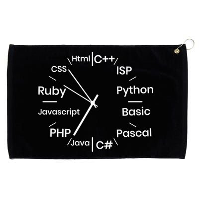 Programming Language Clock Computer Phyton Java Ruby C++ Grommeted Golf Towel