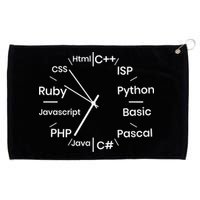 Programming Language Clock Computer Phyton Java Ruby C++ Grommeted Golf Towel