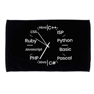 Programming Language Clock Computer Phyton Java Ruby C++ Microfiber Hand Towel