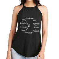 Programming Language Clock Computer Phyton Java Ruby C++ Women's Perfect Tri Rocker Tank