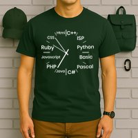 Programming Language Clock Computer Phyton Java Ruby C++ T-Shirt