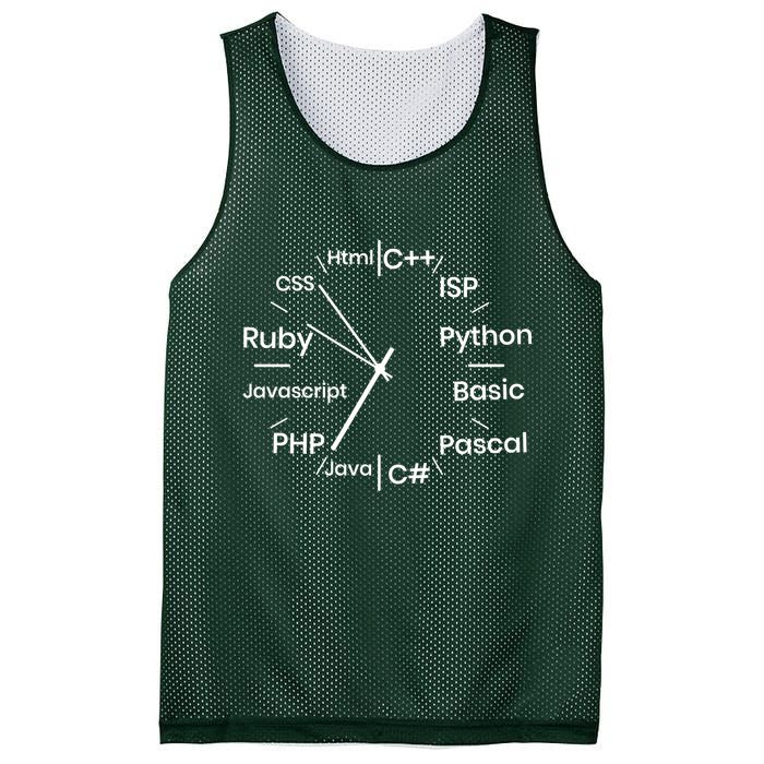 Programming Language Clock Computer Phyton Java Ruby C++ Mesh Reversible Basketball Jersey Tank