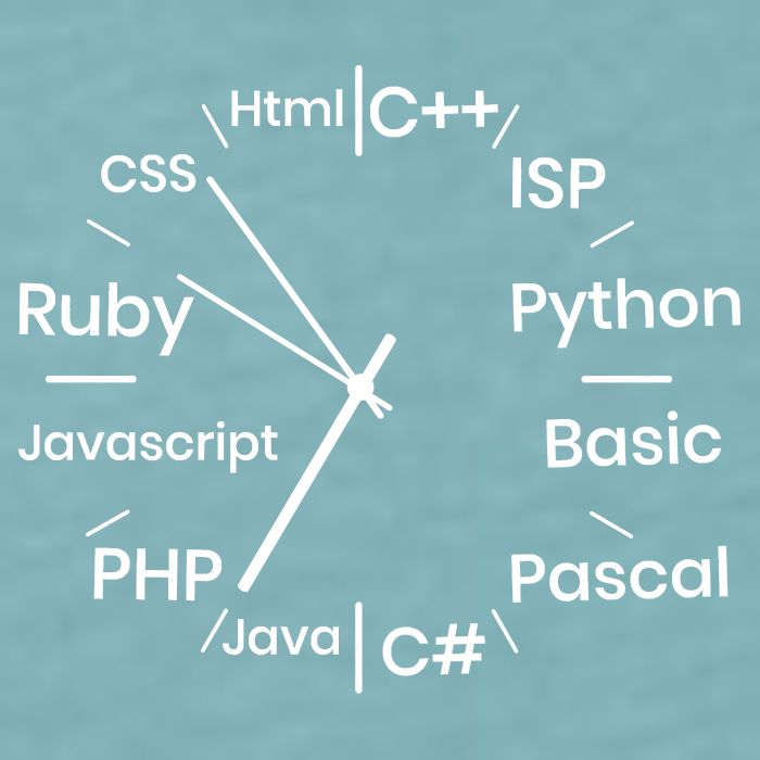 Programming Language Clock Computer Phyton Java Ruby C++ Sueded Cloud Jersey T-Shirt