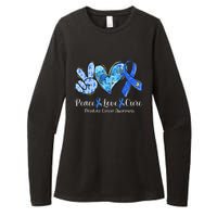 peace love cure blue ribbon prostate cancer awareness s Womens CVC Long Sleeve Shirt