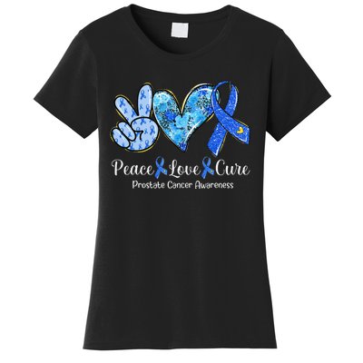 peace love cure blue ribbon prostate cancer awareness s Women's T-Shirt