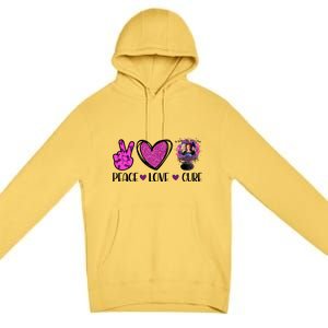 Peace Love Cure Halloween Breast Cancer Premium Pullover Hoodie