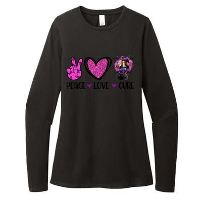 Peace Love Cure Halloween Breast Cancer Womens CVC Long Sleeve Shirt