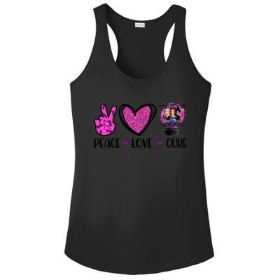 Peace Love Cure Halloween Breast Cancer Ladies PosiCharge Competitor Racerback Tank