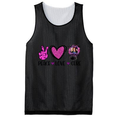 Peace Love Cure Halloween Breast Cancer Mesh Reversible Basketball Jersey Tank