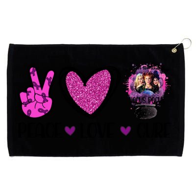 Peace Love Cure Halloween Breast Cancer Grommeted Golf Towel