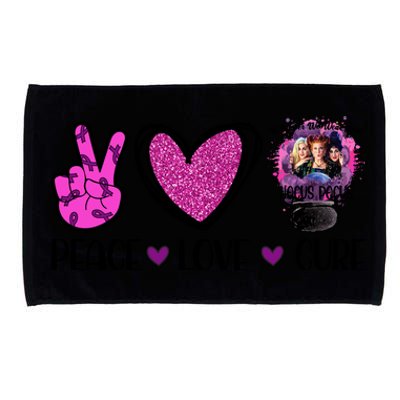 Peace Love Cure Halloween Breast Cancer Microfiber Hand Towel