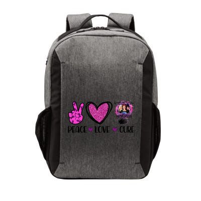 Peace Love Cure Halloween Breast Cancer Vector Backpack