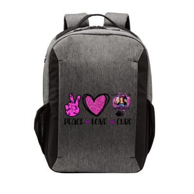 Peace Love Cure Halloween Breast Cancer Vector Backpack