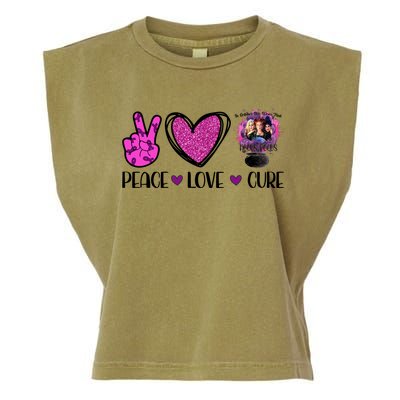 Peace Love Cure Halloween Breast Cancer Garment-Dyed Women's Muscle Tee