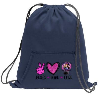 Peace Love Cure Halloween Breast Cancer Sweatshirt Cinch Pack Bag