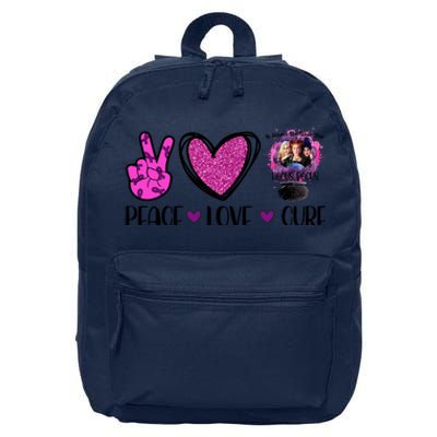 Peace Love Cure Halloween Breast Cancer 16 in Basic Backpack