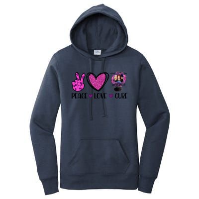 Peace Love Cure Halloween Breast Cancer Women's Pullover Hoodie