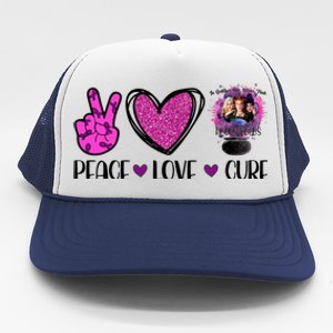 Peace Love Cure Halloween Breast Cancer Trucker Hat