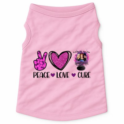 Peace Love Cure Halloween Breast Cancer Doggie Tank