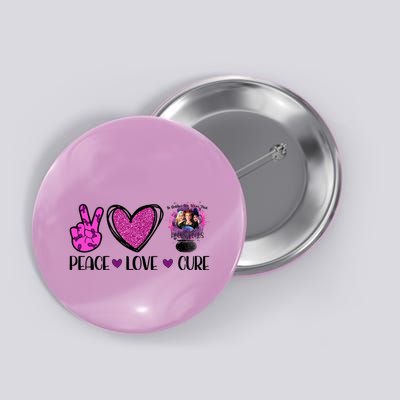 Peace Love Cure Halloween Breast Cancer Button