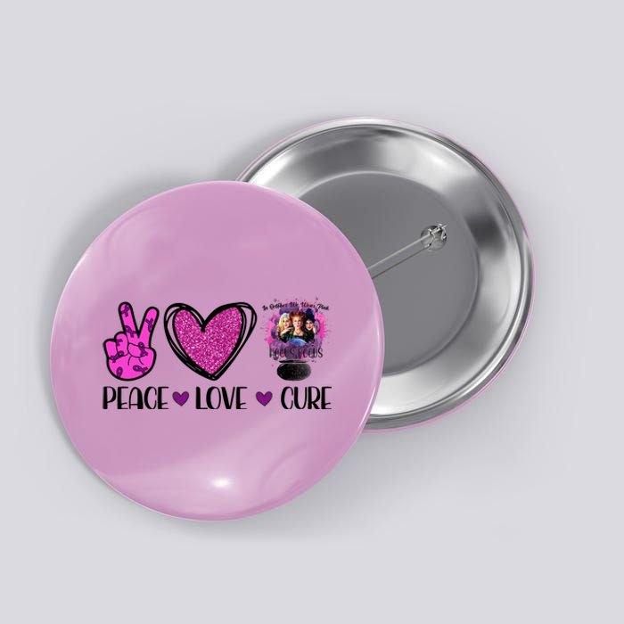 Peace Love Cure Halloween Breast Cancer Button