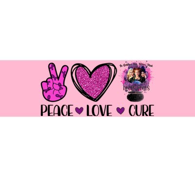 Peace Love Cure Halloween Breast Cancer Bumper Sticker