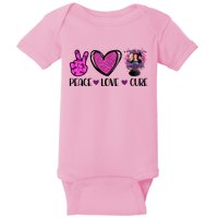 Peace Love Cure Halloween Breast Cancer Baby Bodysuit