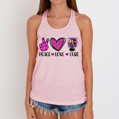 Peace Love Cure Halloween Breast Cancer Women's Knotted Racerback Tank