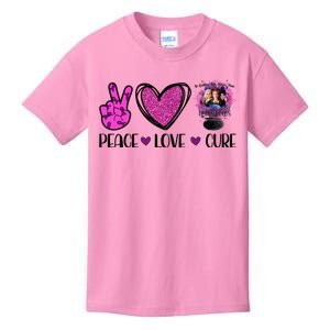 Peace Love Cure Halloween Breast Cancer Kids T-Shirt