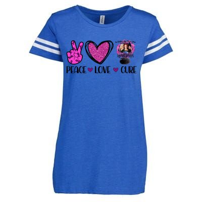 Peace Love Cure Halloween Breast Cancer Enza Ladies Jersey Football T-Shirt