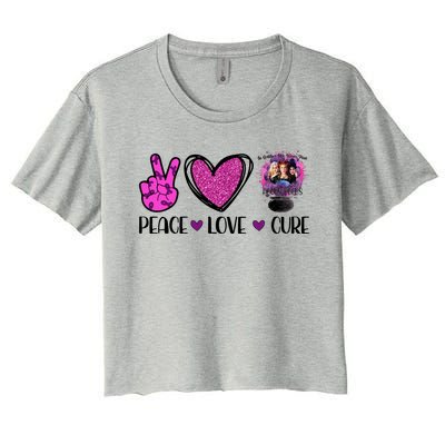 Peace Love Cure Halloween Breast Cancer Women's Crop Top Tee