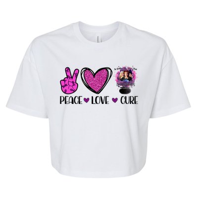 Peace Love Cure Halloween Breast Cancer Bella+Canvas Jersey Crop Tee