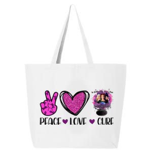 Peace Love Cure Halloween Breast Cancer 25L Jumbo Tote